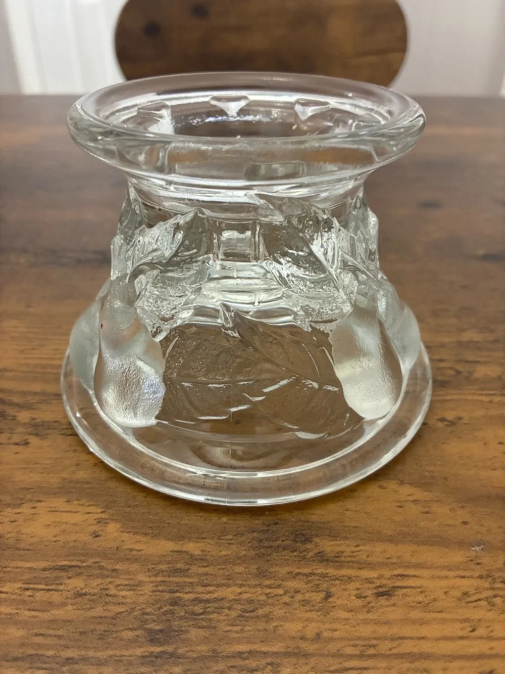 Teleflora Pressed Glass Candle Holder